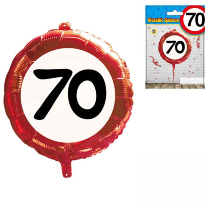 Udo Schmidt Folien Ballon 70. Geburtstag ca. 45 cm aus Kunststoff glänzende Partydekoration zum runden Geburtstag